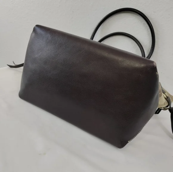 DOONEY & BOURKE Brown Canvas Duck Pattern With Leather Trim Tote - Picture 6 of 15